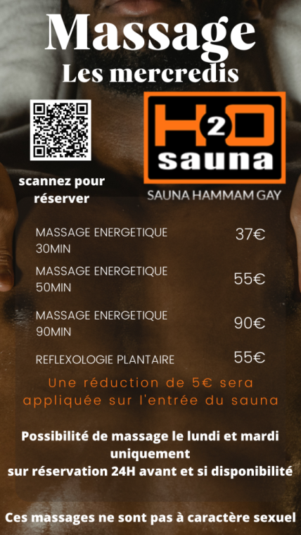 Massages tous les mercredis, Béziers, H2o Sauna